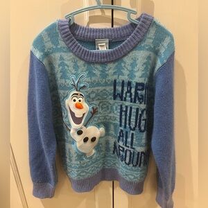 Disney Frozen Olaf Blue Sweater 3-4t